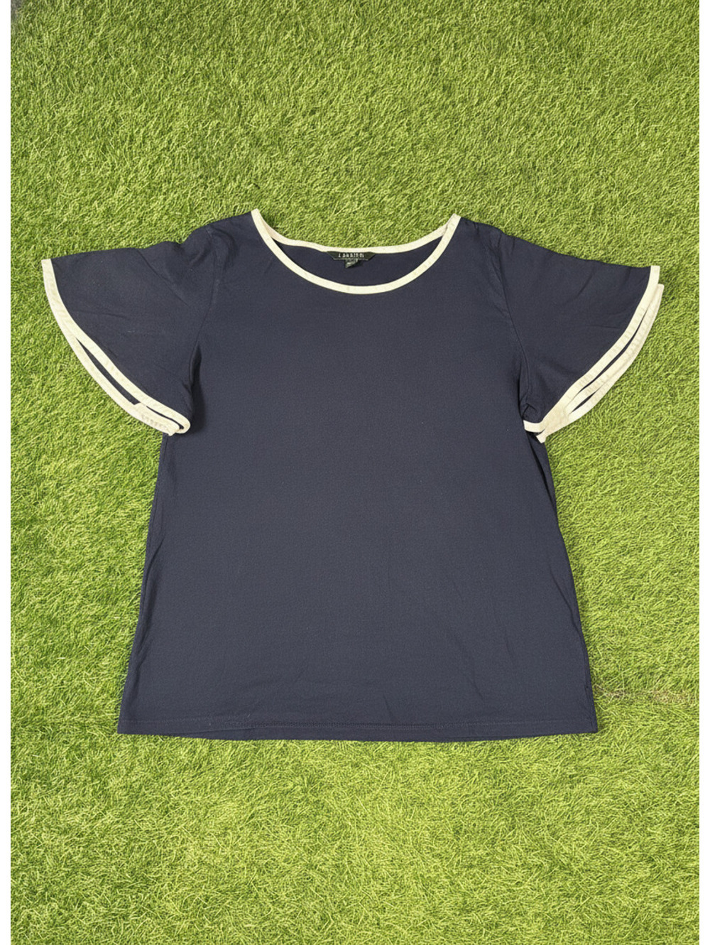 Vintage Lauren Ralph Lauren Navy Blue 100% Cotton T-Shirt Womens Size L
